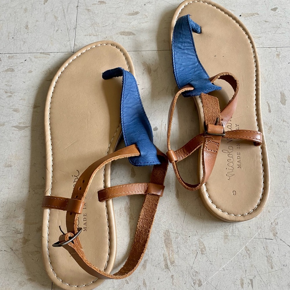 Niccolo Vacari
Made in Italy
Sandals 
Brown with blue
Size 8